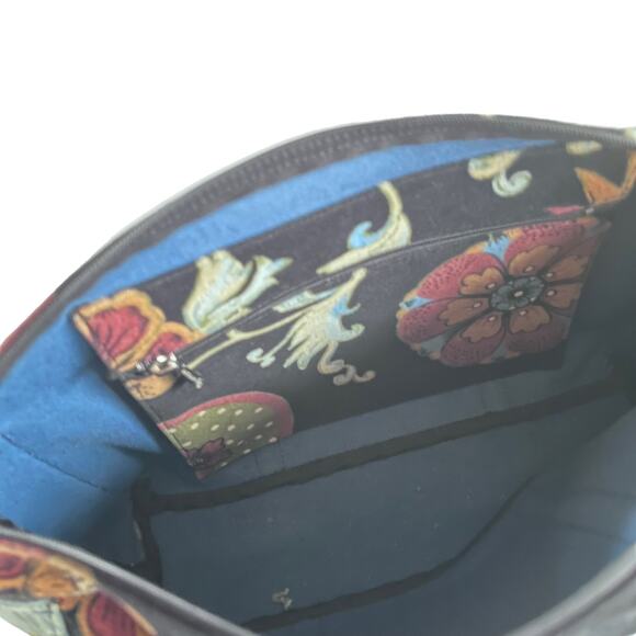 Longchamp Vintage Floral Velvet Canvas Hobo Bag Purse RARE - Picture 9 of 10